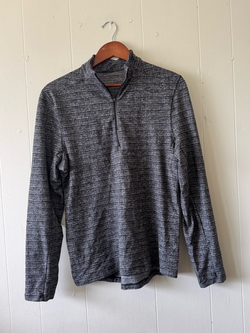 Lululemon Men's Surge Warm Half Zip Rulu Ringspun Black/White Size Small Sporty